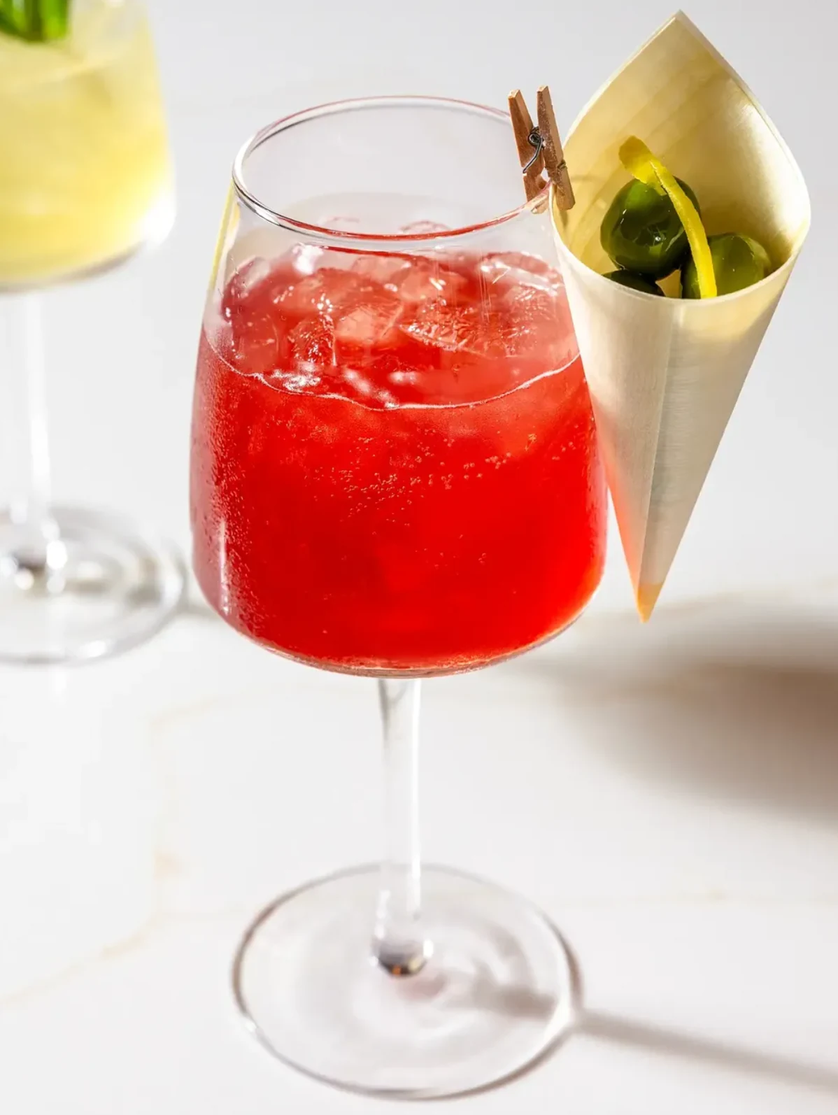 Aperitivo cocktail and snacks